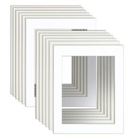 11x14" White Picture Mats for 8.5x11" Pictures with Core Bevel Cut Frame Mattes - Pack of 12