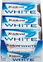 Trident White Sugar Free Gum, Peppermint, 16 Count (Pack of 9)