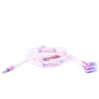 Bettal Luxury Pearl Necklace Chain Earphone Stereo Hi-Fi Wired Headphone for Smartphone (Pink)