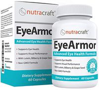 EyeArmor Advanced Eye Health Supplement - Unique Formula with Lutein, Bilberry, Grape Seed Extract, Vitamin A, Zinc and More for Healthy Retinal Tissue, Reduced Eye Strain & Vision Care - 60 Capsules