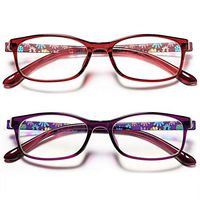 Reading Glasses Women Blue Light Blocking - 2 Pairs Better Sleep Night Time Screen Anti Glare Lens Reading Glasses +3.0