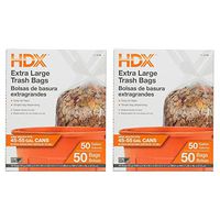 50 gal. Extra Large Clear Trash Bags (50-Count) (2 pack)