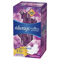 Always Radiant Pads, Size 1, Regular Absorbency, Scented, 30 Count