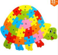 GGGarden 26Pcs Children Wooden Cute Animal Puzzle Jigsaw Alphabet KIds 3D Early DIY Letter Educational Leaf Ring Toys - 9