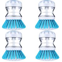 4 Pieces Blue Soap Dispensing Brush Kitchen Sink Pan Brush Kitchen Cleaning Brush for Dish Pot Pan Sink Cleaning