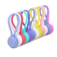12 Pieces Multi-Color Magnetic Twist Ties String Winder,Silicone Magnetic Cable Clips Organizers for Earphone Keychains Bookmark Management