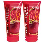 Hot Stuff CHERRY Warming Kissable Massage Oil Sugar Free Lubricant : Size 6 Fl. Oz