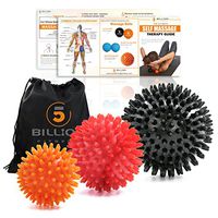 5BILLION Spiky Massage Balls Lacrosse Balls Stress Balls - Stress Reflexology for Myofascial Release, Muscle Relax, Physical Therapy (Set of 3)