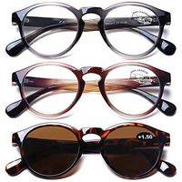 Round Bifocal Reading Glasses Lightweight -Comfortable Readers Fashion Design Stylish Bifocal Sunglasses for Men Women, 3.5