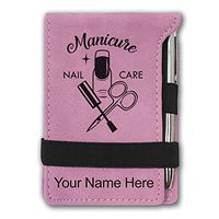 Mini Notepad, Manicure, Personalized Engraving Included (Pink)