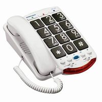 Ameriphone JV35 Phone with 37-dB Amplification, Braille Characters and Talk Back (White)