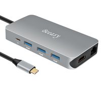 USB C Hub,Beeasy Type C Adapter with 4k HDMI Video Port,RJ45 Ethernet Port,USBC Charging Port,4 Ports USB 3.0,SD/Micro SD Card Reader for MacBook Pro 2016/2017 Mac and Other Type C Windows Laptops