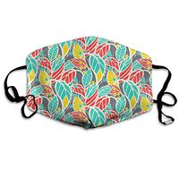 TDynasty Unisex Mouth Mask Novelty Leaves Printed Surgical Masks Can Be Washed Reusable for Outdoor Cycling