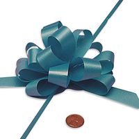 4" Turquoise Pull String Bow | Quantity: 50 Width 3/16"