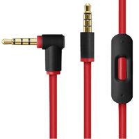 Replacement Audio Cable Cord Wire with in line Microphone and Control for Beats by Dr Dre Headphones Solo Studio Pro Detox Wireless Mixr Executive Pill (Black Red)