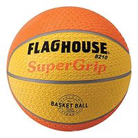 FLAGHOUSE Supergrip Rubber Basketball, Size 7, Yellow/Orange