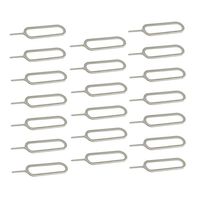 eTECH Collection Sim Card Tray Remover Eject Pin Key Tool for iPhone iPad Samsung Galaxy Smart Phone/Tablet and More (Silver) (20 Pack)
