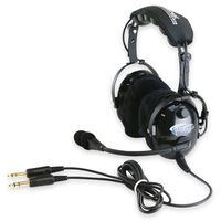 Rugged Air RA900 General Aviation Pilot Headset with Gel Ear Seals and Cloth Ear Covers - Featuring Stereo/Mono Switch, GA Dual Plugs and MP3 Music Input