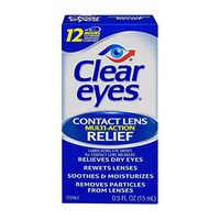 Clear Eyes Contact Lens Relief Soothing Eye Drops 0.50 oz (Pack of 4)
