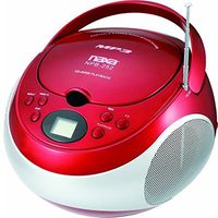 Naxa NPB-252RED Portable MP3/CD Player Boombox AM/FM Radio - Red Electronic Accessories