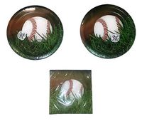 NCAA Creative Converting Sports Fanatic Baseball Bundle 9" Plates (16) Lunch Napkins (18)