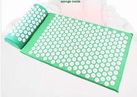Vech Acupressure Mat, Massage Cushion and Pillow Set for Back/Neck Pain Relief and Muscle Relaxation for Men and Women-Green