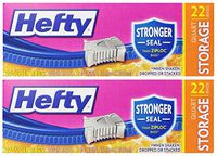 Hefty Zip Storage Bags Qt. 22 / Box (Pack of 2)