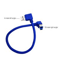 Seadream 1 ft / 30cm SuperSpeed USB 3.0 A Male Plug 90 Degree Left Angle to USB 3.0 B Male Right Angle Cable