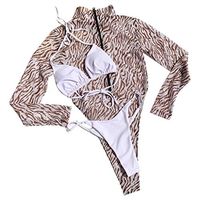 Women's One-Piece Mesh Bikini Set,WYTong Casual Long Sleeve Swimwear Fashion Beachsuit Swimsuit(Brown,M)