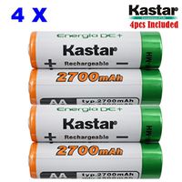 Kastar AA (4-Pack) Ni-MH 2700mAh Super High-Capacity Rechargeable Batteries Pre-Charged