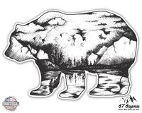 GT Graphics Bear Mountains - 12" Vinyl Sticker Waterproof Decal