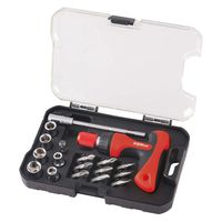 Supatool 1/4" Drive Compact T-Handle Ratchet Wrench & Socket Set with Screwdriver Bit Set - 18 Piece