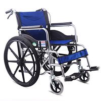 Transport Wheel Chair,Lightweight Wheelchair, Folding Self Propelled Wheelchair with Attendant Handbrakes - Safety Two-Hand Brake - Rear Storage Bag - Shockproof Large Wheel Aluminum Alloy for Adult