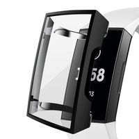 Compatible Charge 3 & 3 Se Case, Kmasic TPU Soft Accessory Protective Case Frame Full Cover Shell Charge 3 Screen Protector, Black