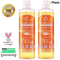 Six or Less Berrysoap Natural 2 in 1 Baby Shampoo & Body Wash, Only 6 Ingredients, Chemical-Free, Dye, Paraben, Gluten, Sulfate Free, Vegan Eczema Friendly Soap, Created by a Doctor, 2 Pack (30 oz)