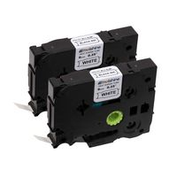 Molshine Compatible Heat Shrink Tube Label Tape, Replacement for Brother HSe221 HSe-221 HS-221 HS221 Black On White 9mm x 1.5m (3/8 inch x 4.9 feet), 2 Pack