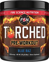 Fire Science Nutrition: Torched Pre-Workout Enhanced Focus, Instant Energy with NO CRASH - Made in the USA - 30 servings - Blue Raz 8.36oz