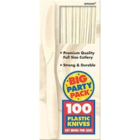Amscan 43603.57 Plastic Knives, 8.1 x 3.5, Vanilla Creme