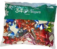 Berwick 34-Count Shiny Pattern Christmas/Holiday Peel n' Stick Gift Wrap Bows, Assorted Sizes & Colors (34 Bows)