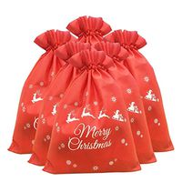 Nuberlic 10 Pack Christmas Drawstring Gift Bags Large Fabric Santa Bag Candy Treat Bags Holiday Party Favors, 11.8" x 15.7"