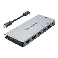 USB C Multiport Adapter, CableCreation USB Type C (Compatible Thunderbolt 3) to HDMI 4K + USB 3.0 + Gigabit Ethernet + SD/Micro SD + PD Charging Dock Hub, Space Gray