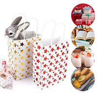 12Pcs Premium Assorted Gold Metallic Foil Gift Bags, Star Patterns, Gift Wrapping Set for Christmas, Wedding, Birthday Party,Gift Giving