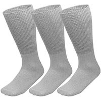 Falari 3-Pack Physicians Approved Diabetic Crew Socks Loose Fit Top Help Blood Circulation (10-13 Men Size, 3-pack Grey)