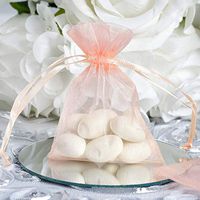 Efavormart 50PCS Blush Organza Gift Bag Drawstring Pouch Wedding Favors Bridal Shower Treat Jewelry Bags - 3"x4"