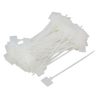 RDEXP White 100mm Length Zip Ties Cable Mark Ethernet Wire Power Label Tags Marking Straps Set of 100