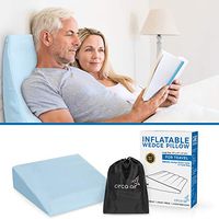Circa Air Inflatable Wedge Pillow - with Wedge Pillow Cover (Large 27 x 27 x 8 in.) Inflatable Bed Wedges for Acid Reflux and Sleeping. Travel Wedge Pillow w/Quick Valve for Easy Inflation/Deflation