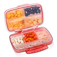 Ponek Travel Pill Organizer 8 Compartments, Moisture-Proof Portable Pill Case Box Daily Medicine Holder Container for Vitamins, Fish Oils, and Medications (Pink)