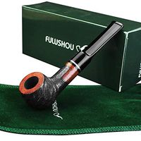 FULUSHOU Mediterranean Briar Wood Tobacco Pipe, Simple Mini Carving Tobacco Pipe,Dad Gift