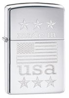 Zippo Personalized Message Engraved on Backside Customized American Flag Patriotic Windproof Lighter (Style39)