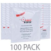 Cobra Decontamination Wipes 100PK, Safe and Effective Relief From Pain and Burning of Non-Lethal Pepper Agents